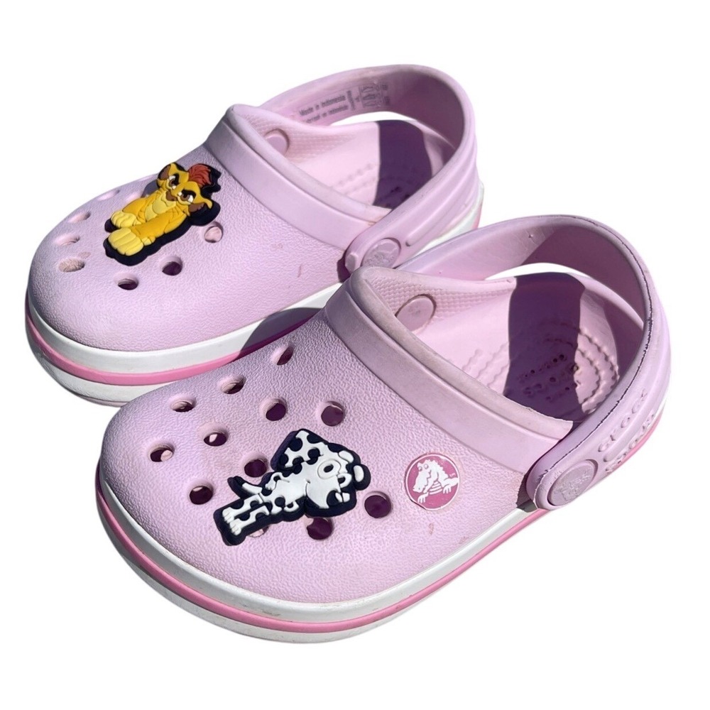 Crocs Bayaband Youth Girls Slip on Clogs Size C5 Light Pink Bluey Lion King